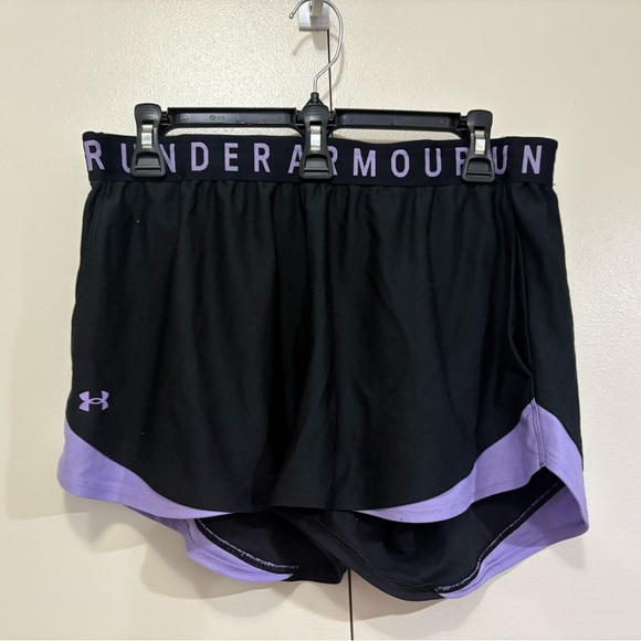 Under Armour Pants - Under Armour Black and Purple Athletic Shorts Lightweight Performance